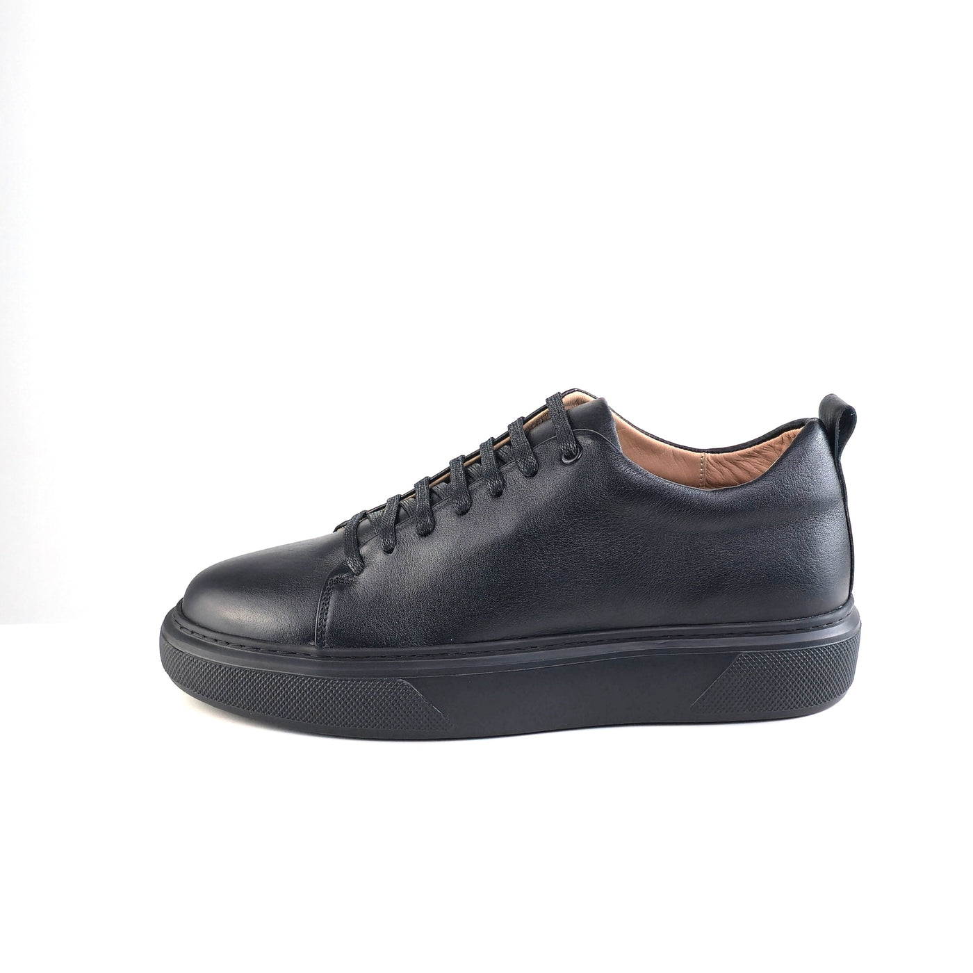 0224 Chaussure Sneaker Homme en cuir  noir/noir