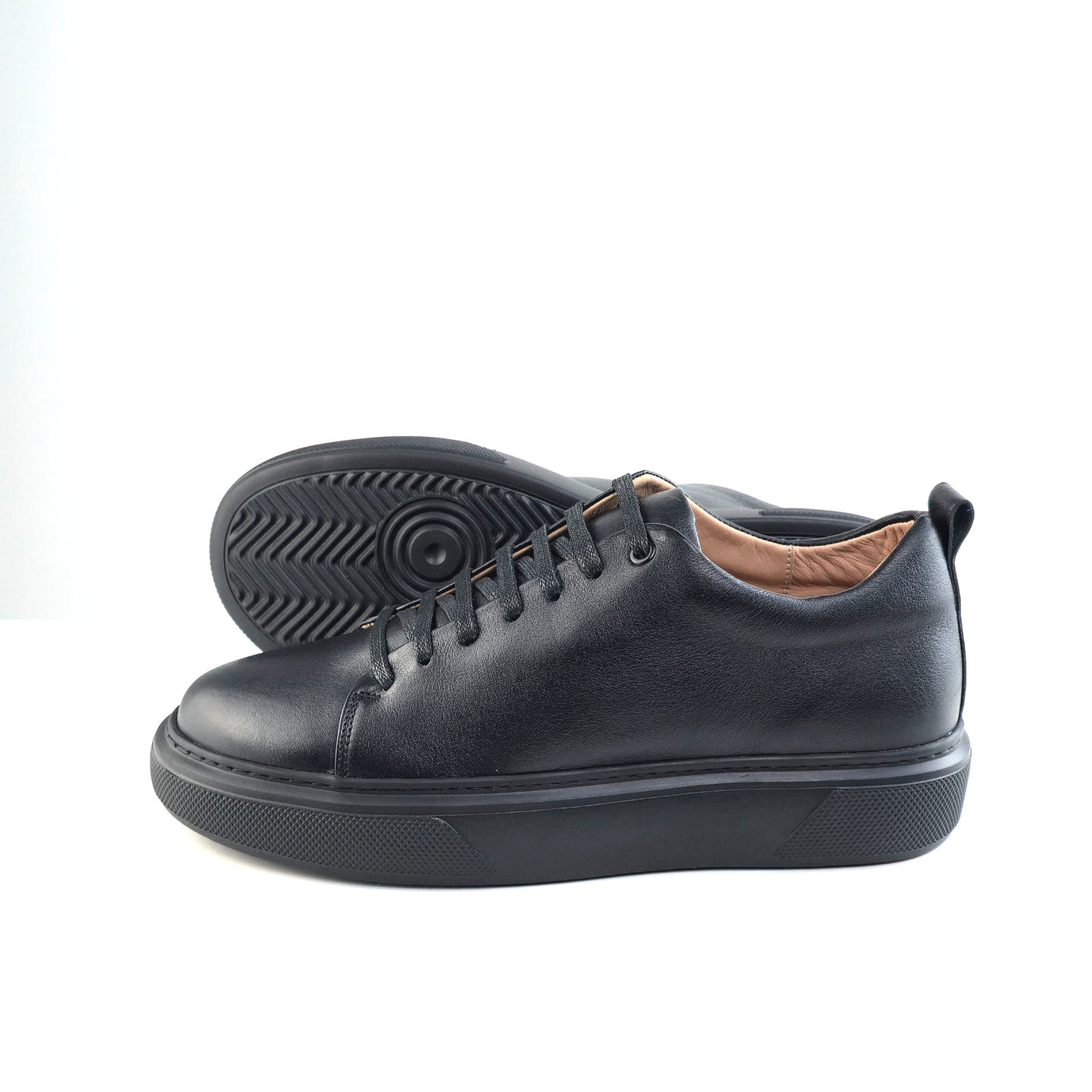 0224 Chaussure Sneaker Homme en cuir  noir/noir
