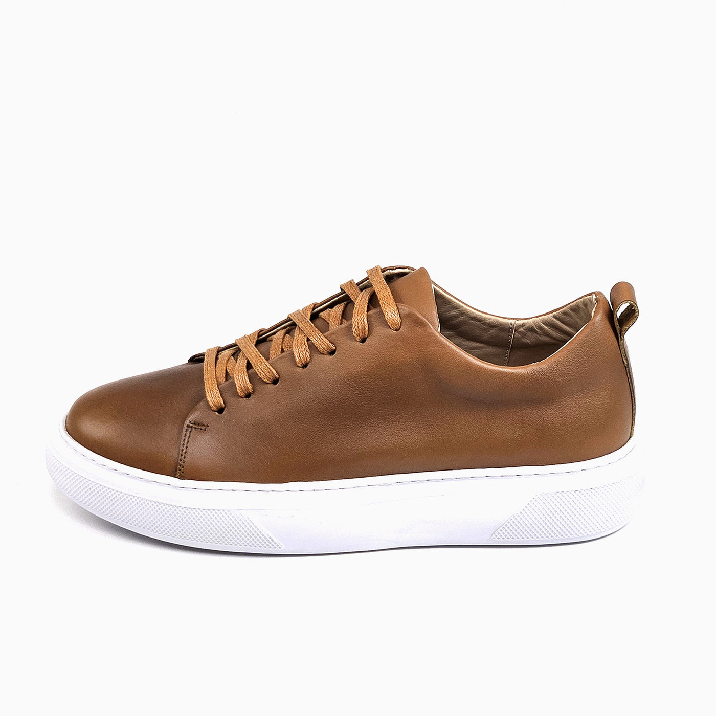 0224 Chaussure Sneaker Homme en cuir  tabac