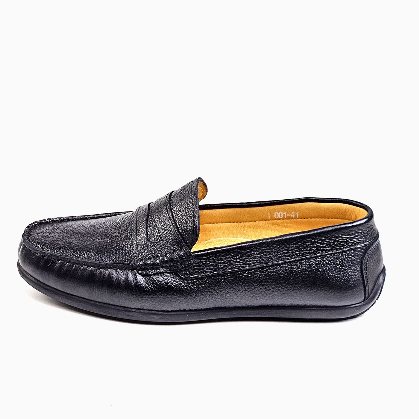 046 Chaussures Homme Mocassins sports en cuir noir