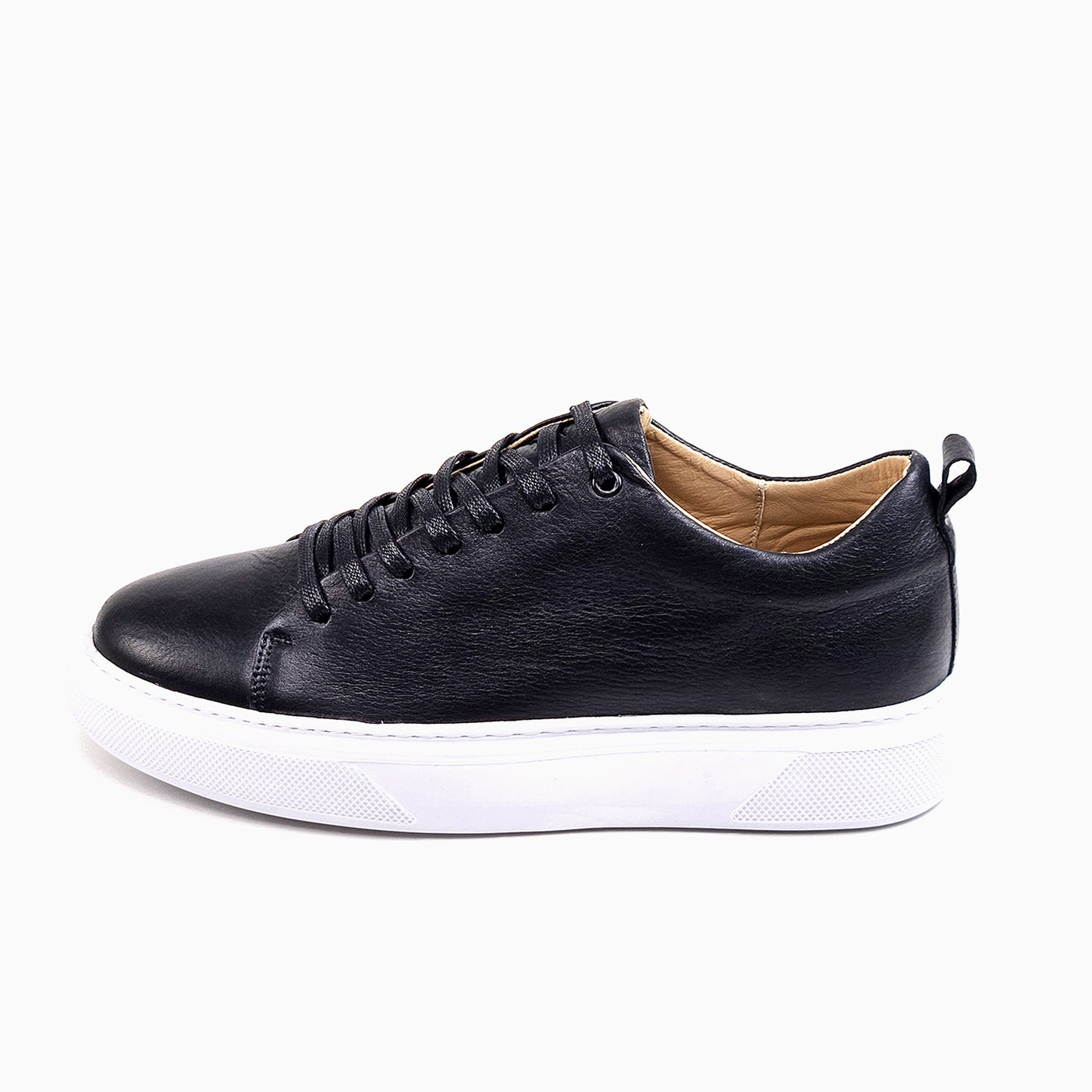 0224 Chaussure Sneaker Homme en cuir  noir
