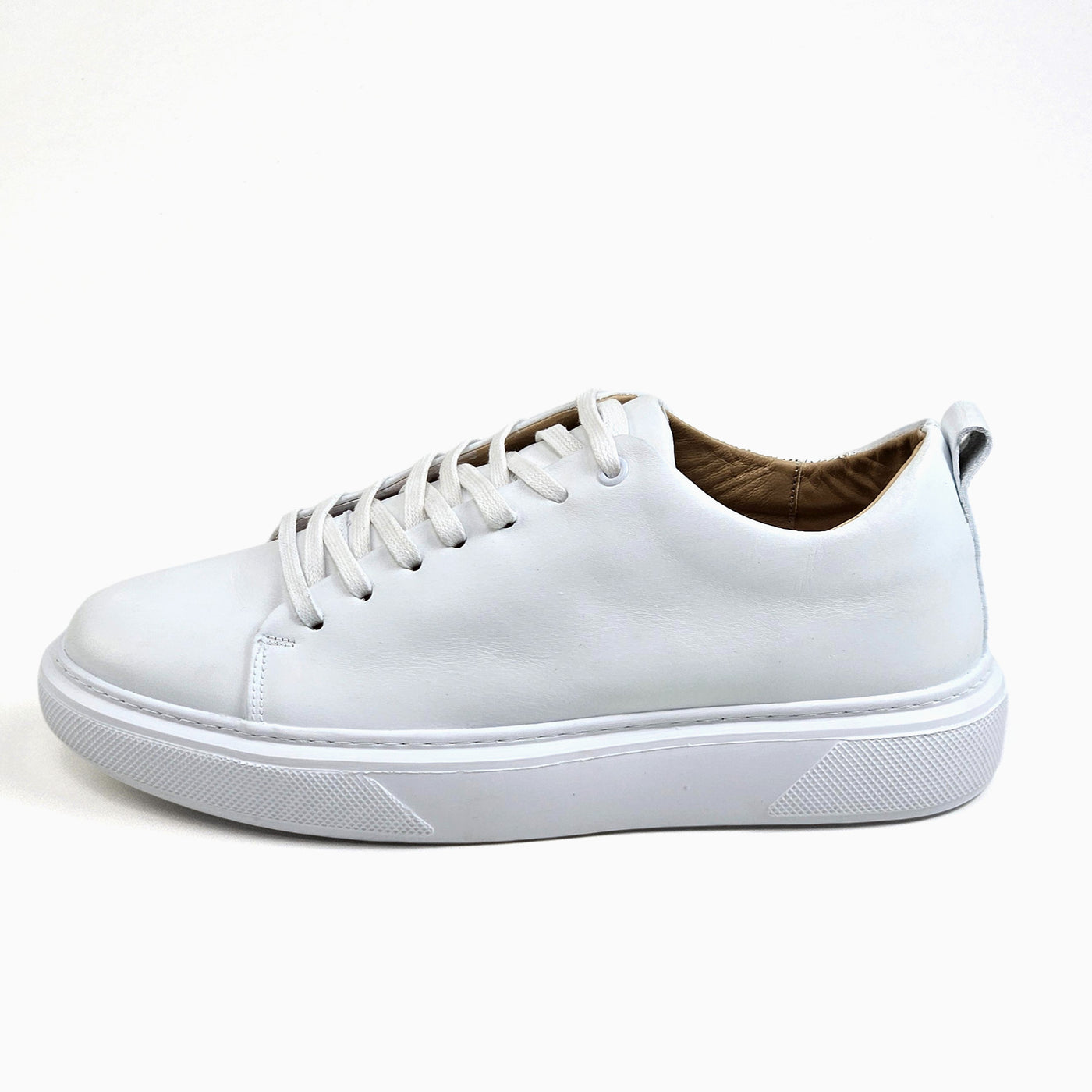 0224 Chaussure Sneaker Homme en cuir  blanc