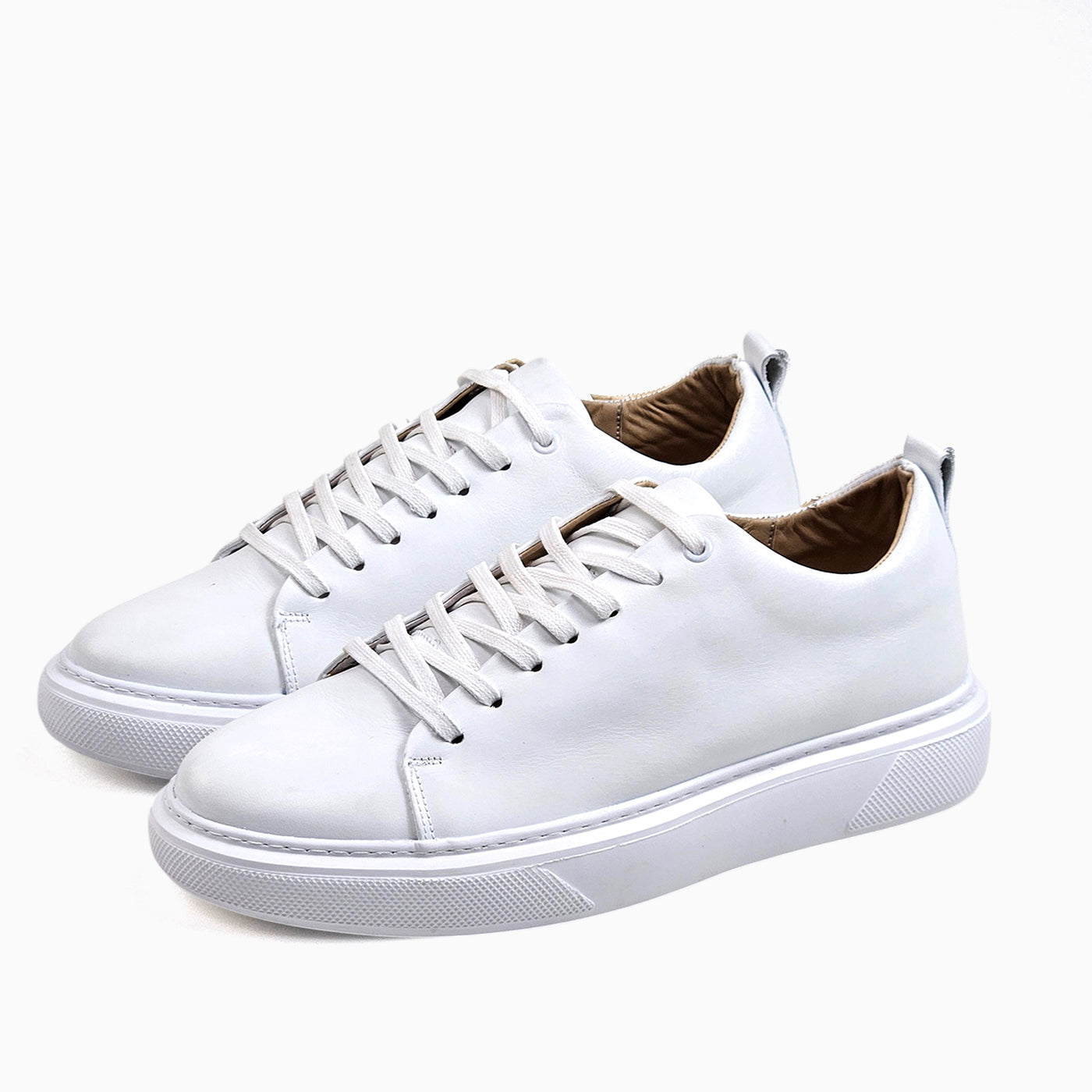 0224 Chaussure Sneaker Homme en cuir  blanc