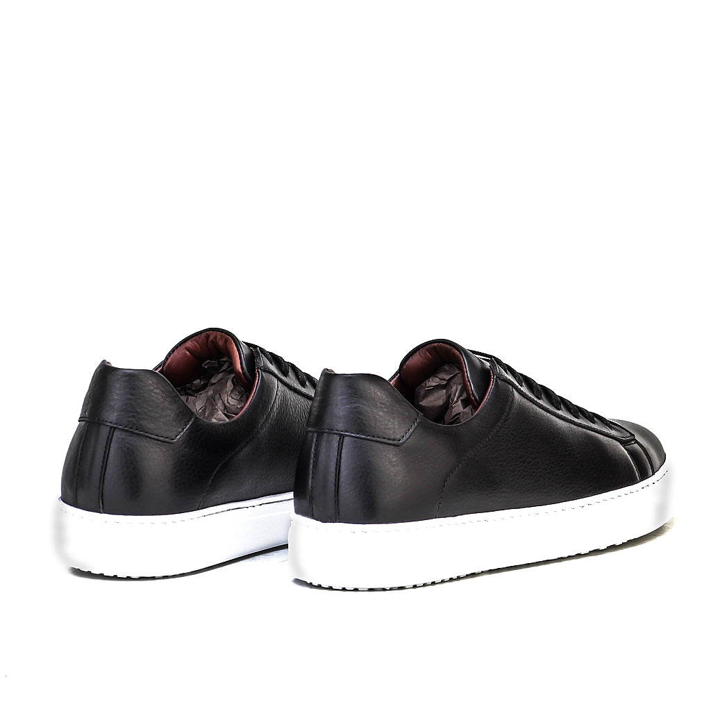 0133 Chaussure Sneaker Homme en cuir noir/blanc