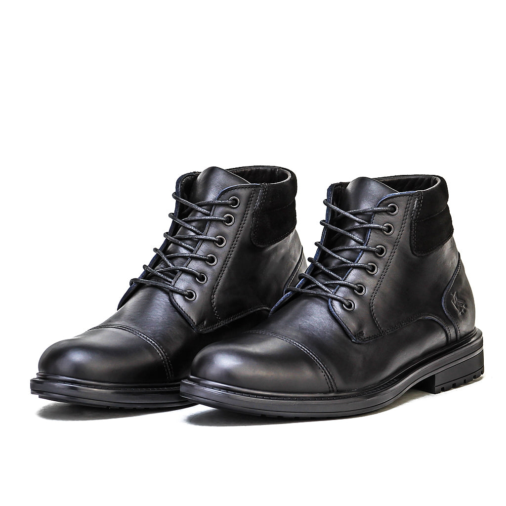 051  BOTTINE EN CUIR homme noir