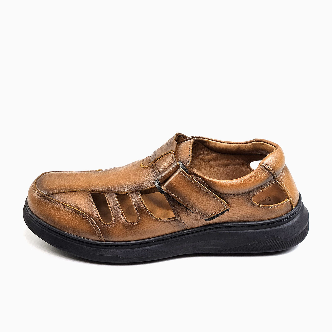 0205 Sandale Confort en Cuir pour Homme – Noir Élégant- Marron