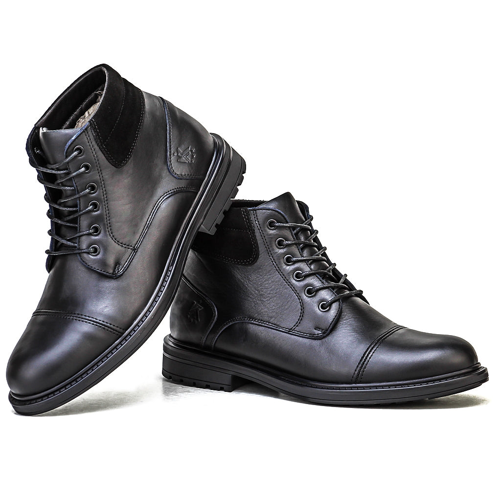 051  BOTTINE EN CUIR homme noir