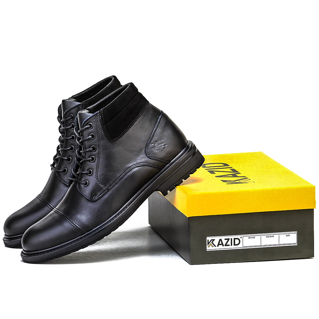 051  BOTTINE EN CUIR homme noir