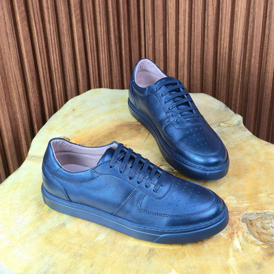 0161 Chaussure Sneaker Homme en cuir  noir