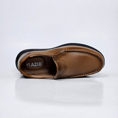 071 chaussure confortable cuir homme marron tabac