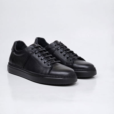 0223 Chaussure Sneaker Homme en cuir  noir/noir