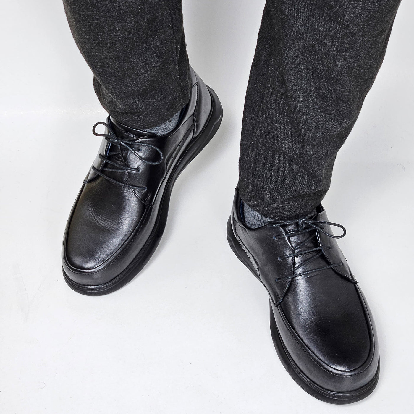 072 chaussure confortable cuir homme noir