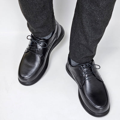 072 chaussure confortable cuir homme noir