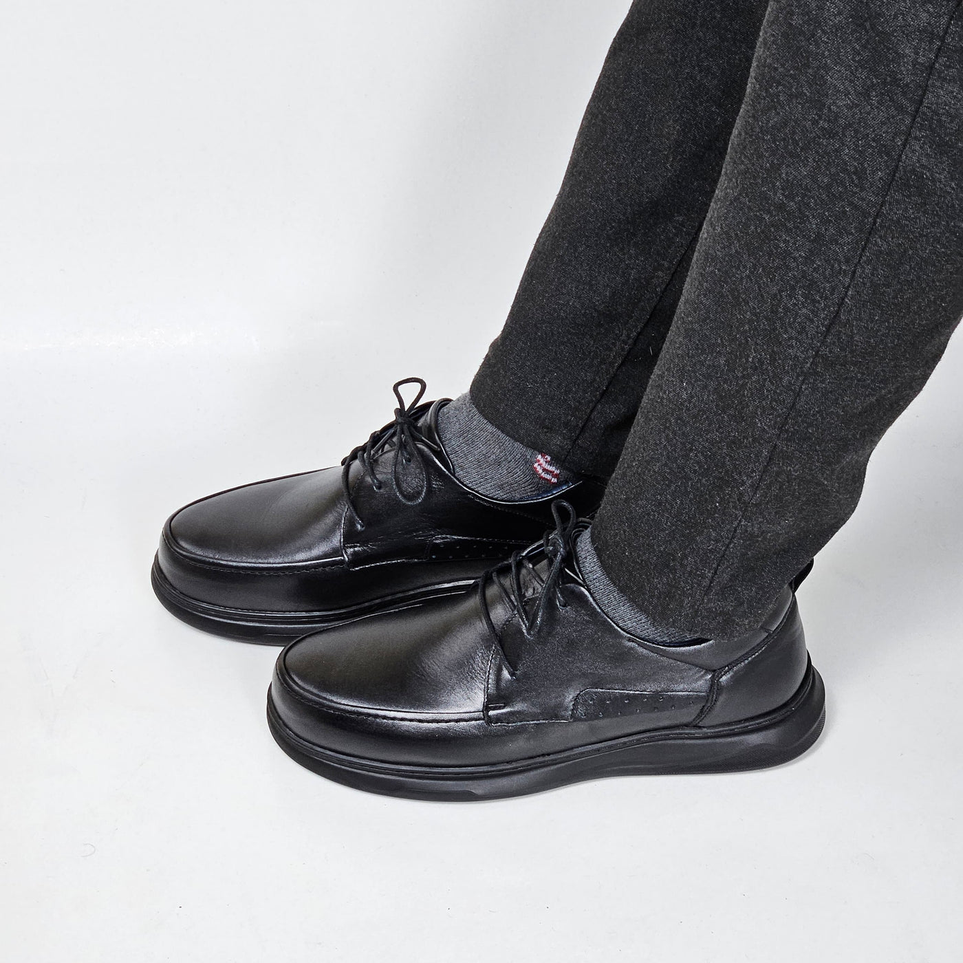 072 chaussure confortable cuir homme noir