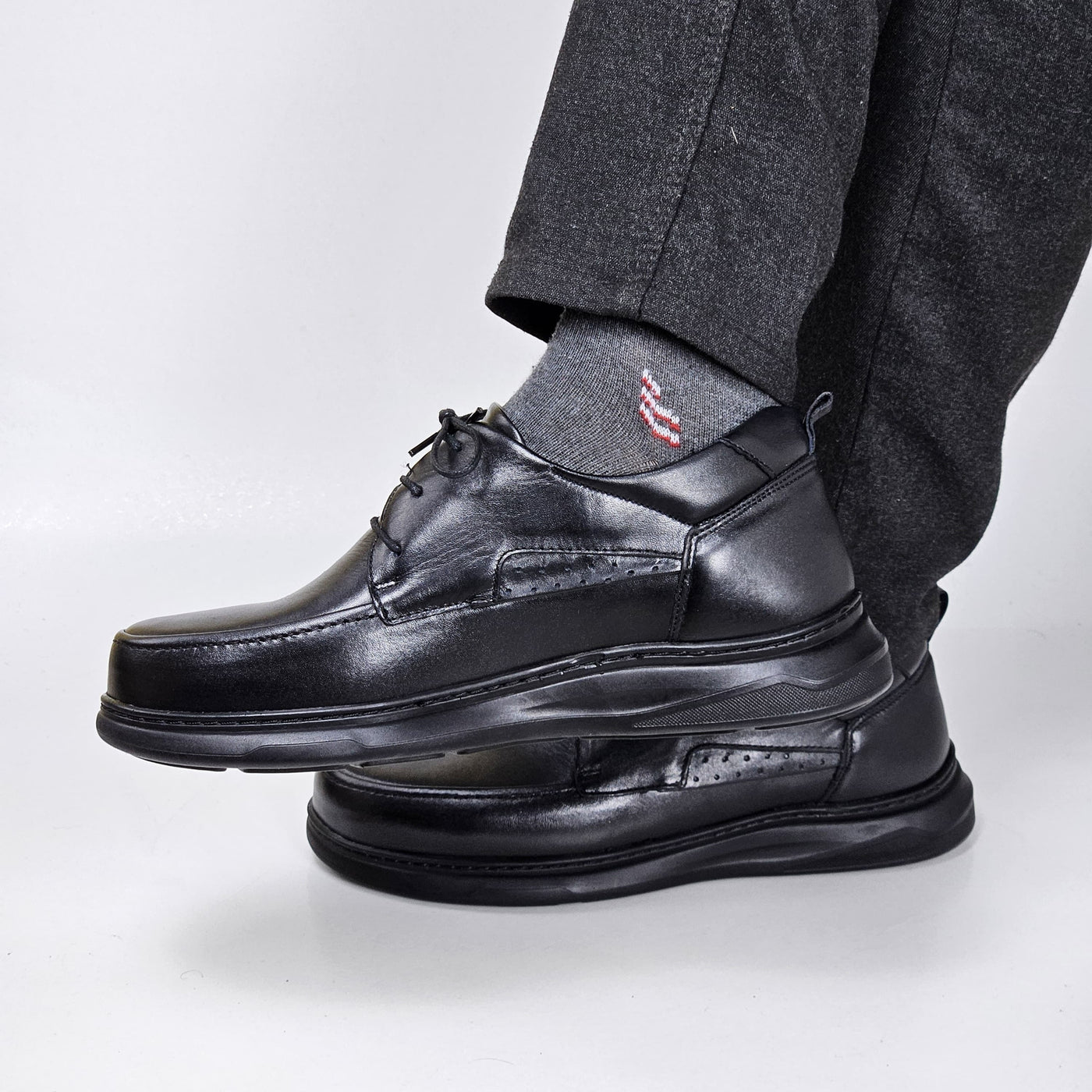 072 chaussure confortable cuir homme noir