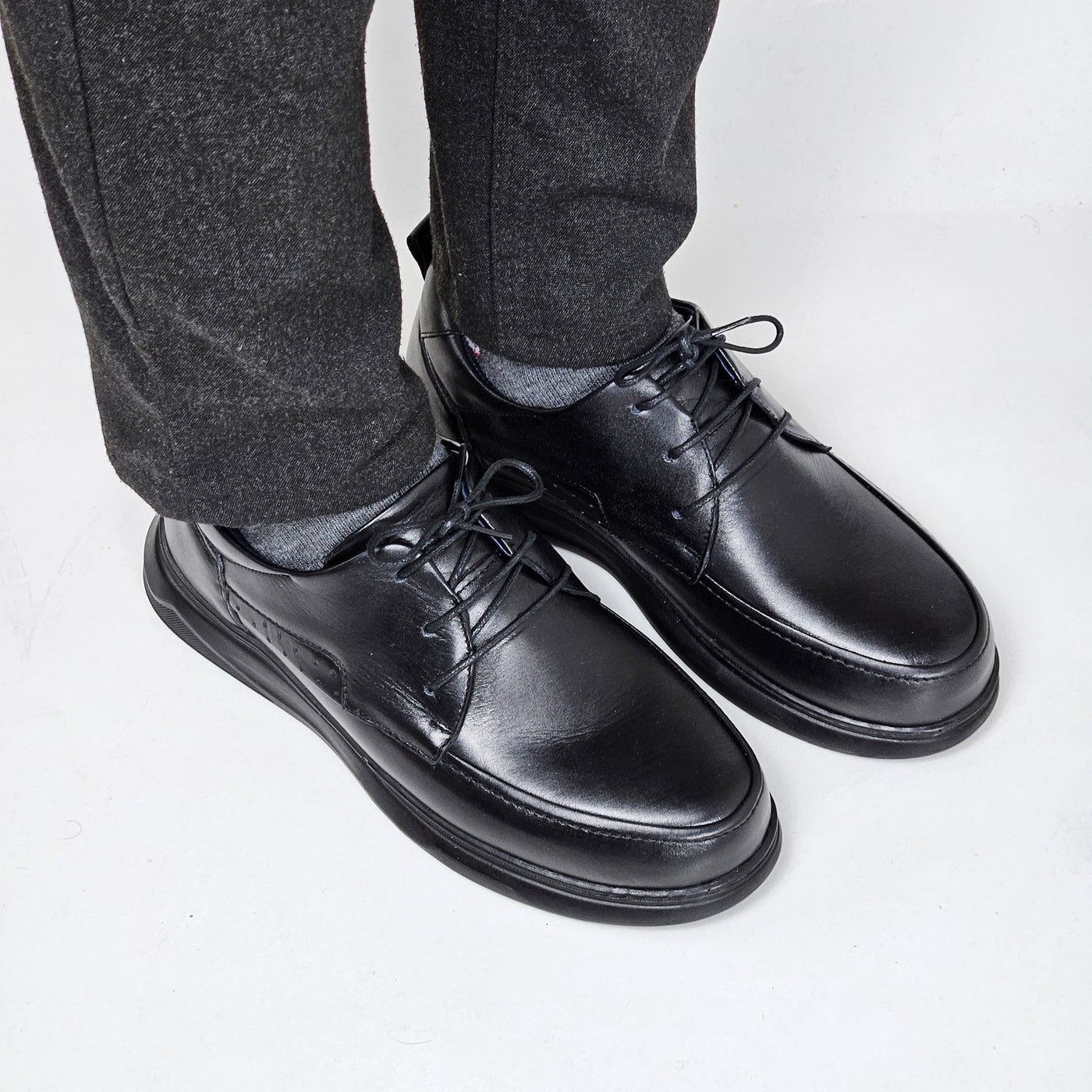072 chaussure confortable cuir homme noir