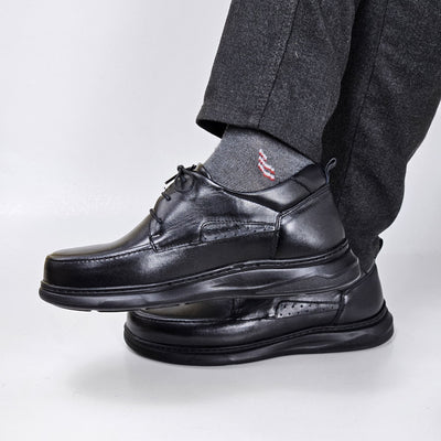 072 chaussure confortable cuir homme noir