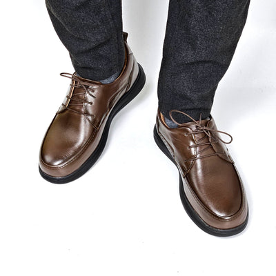 072 chaussure confortable cuir homme marron