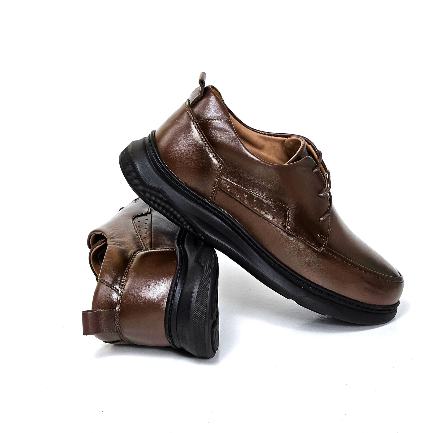 072 chaussure confortable cuir homme marron
