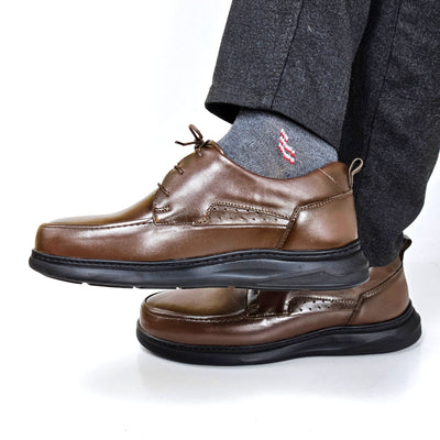 072 chaussure confortable cuir homme marron