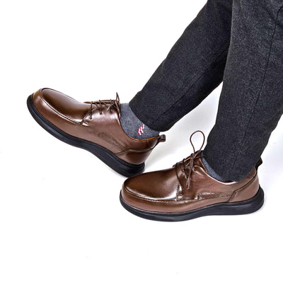 072 chaussure confortable cuir homme marron