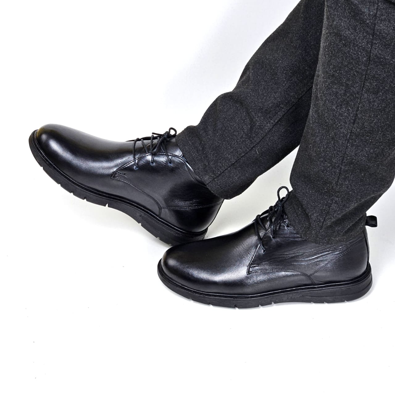 019 CHAUSSURE homme  CONFORT EN CUIR NOIR