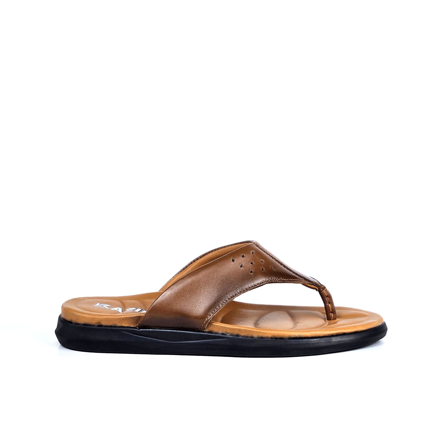 041 sandale confort en cuir homme marron tabac