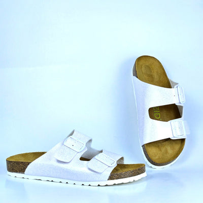 080 sandale cuir synthetique  femme blanc