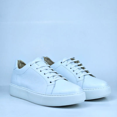 0222 Chaussure Sneaker Homme en cuir  blanc