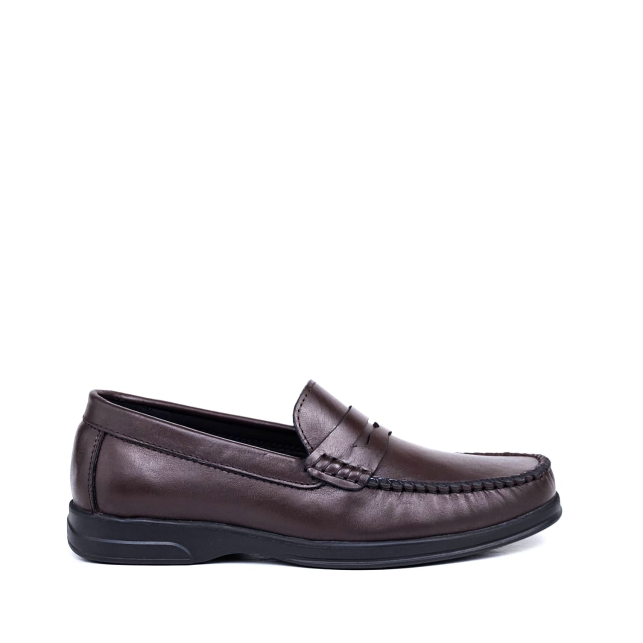 073 Chaussures Homme Mocassins sports en cuir marron