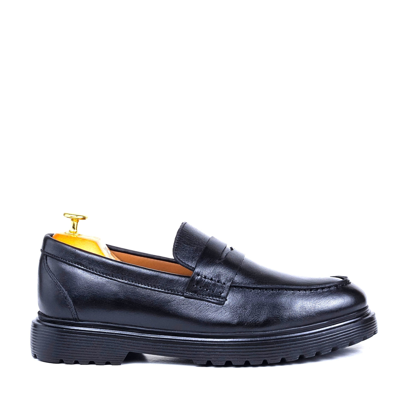 066 Chaussures Homme Mocassins sports en cuir noir