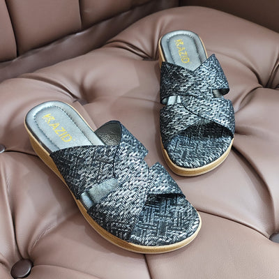081 sandale kazid cuir  femme navy gris