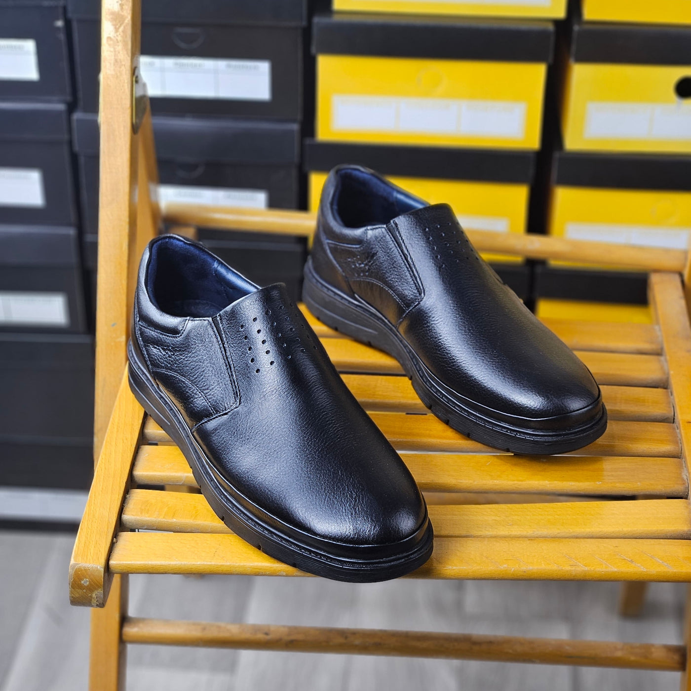 013 CONFORT EN CUIR NOIR MARRON