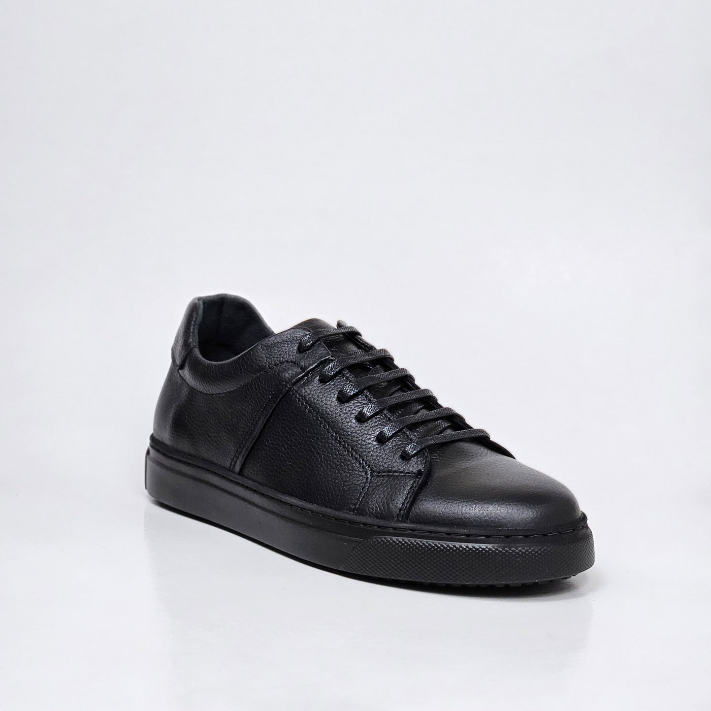 0223 Chaussure Sneaker Homme en cuir  noir/noir