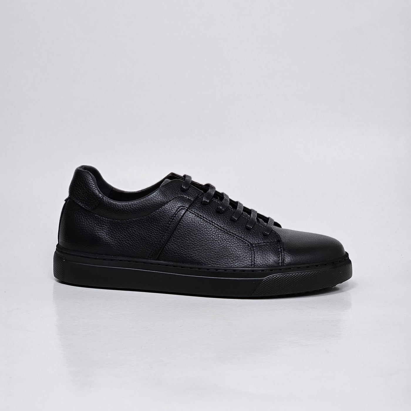 0223 Chaussure Sneaker Homme en cuir  noir/noir