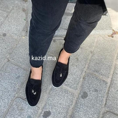 0116 chaussure Femme en cuir daim noir