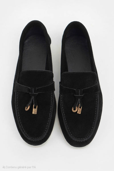 0116 chaussure Femme en cuir daim noir