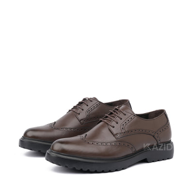 0415 chaussure Richelieu homme en cuir marron/noir