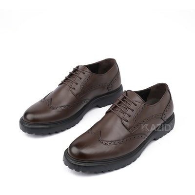 0415 chaussure Richelieu homme en cuir marron/noir