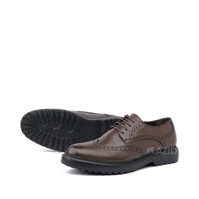 0415 chaussure Richelieu homme en cuir marron/noir