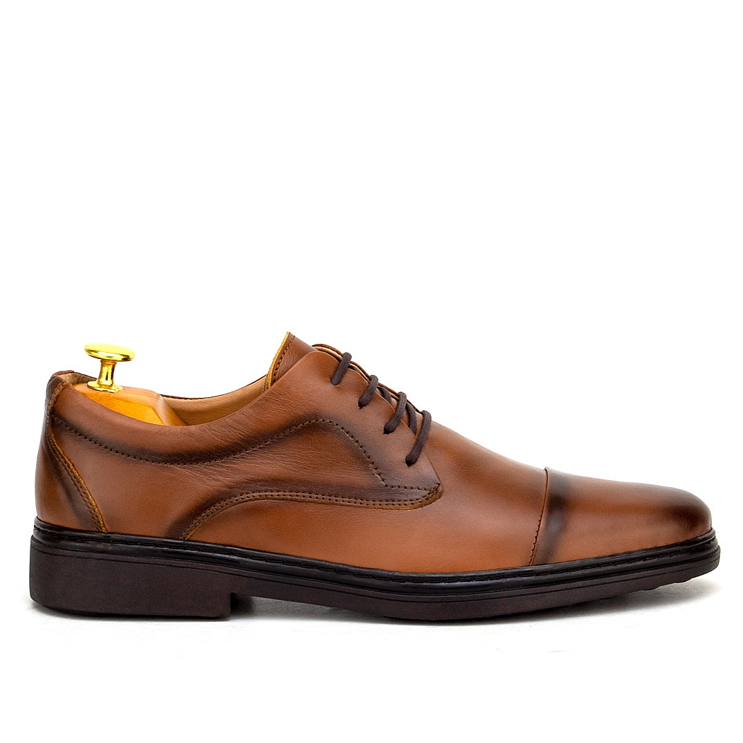 054 chaussure homme confort en cuir marron