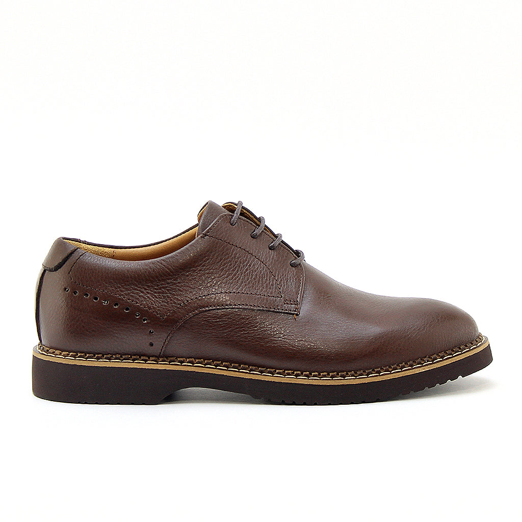 0123 chaussure confort en cuir noir marron