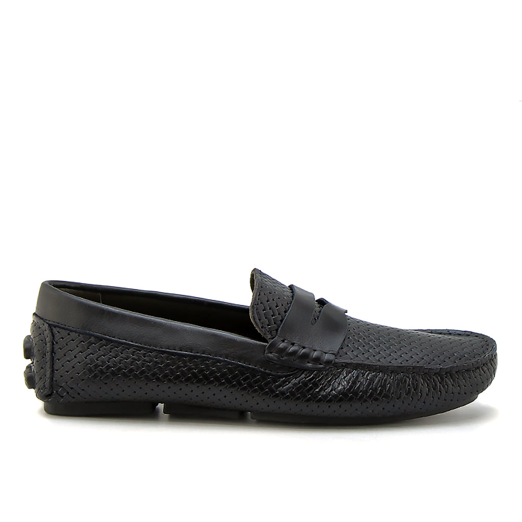 0194 Chaussures Homme Mocassins sports en cuir noir