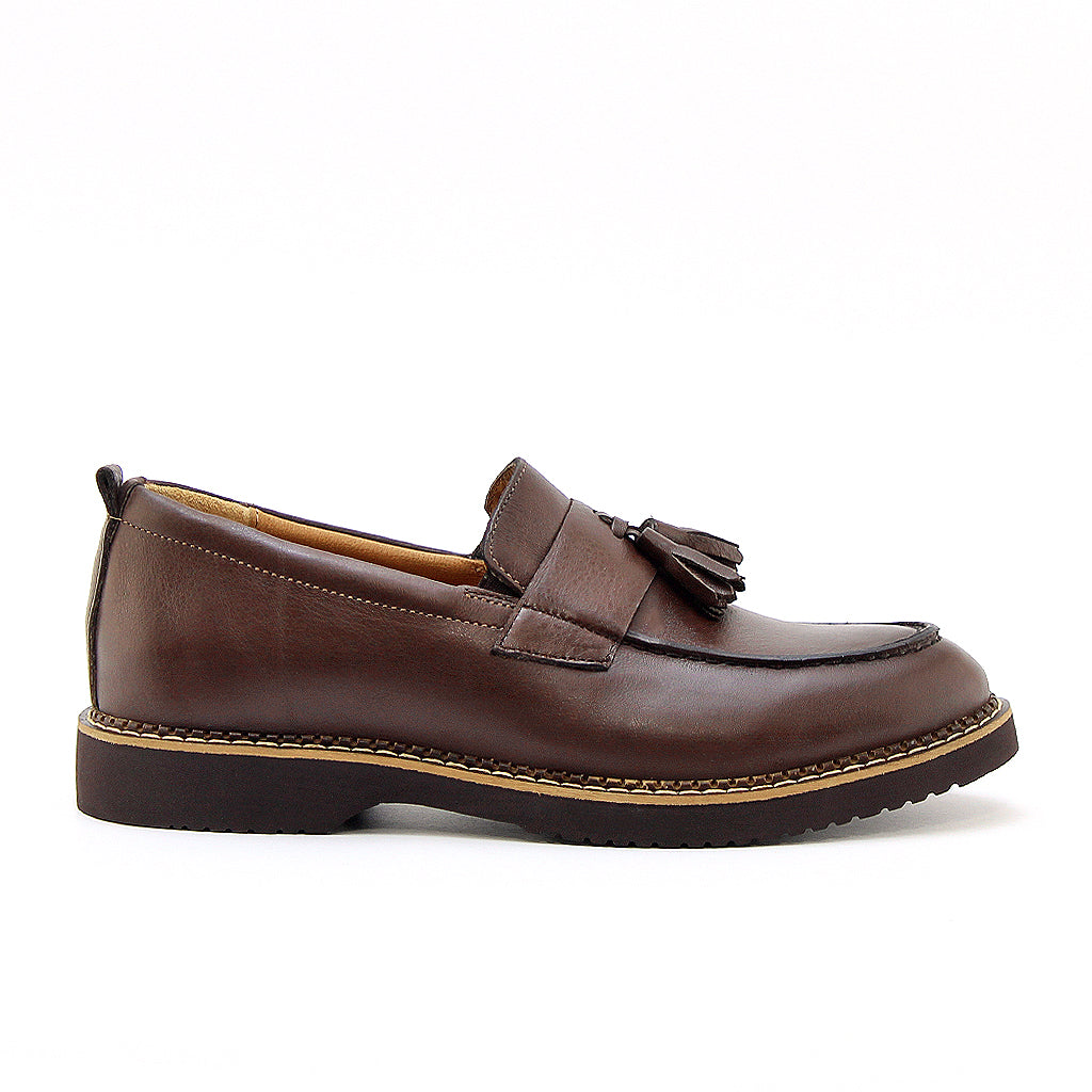 0126 chaussure confort en cuir marron