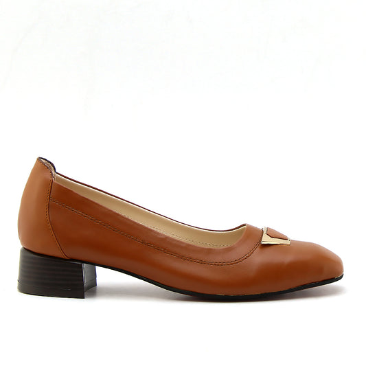 0512 chaussure femme en cuir marron clair