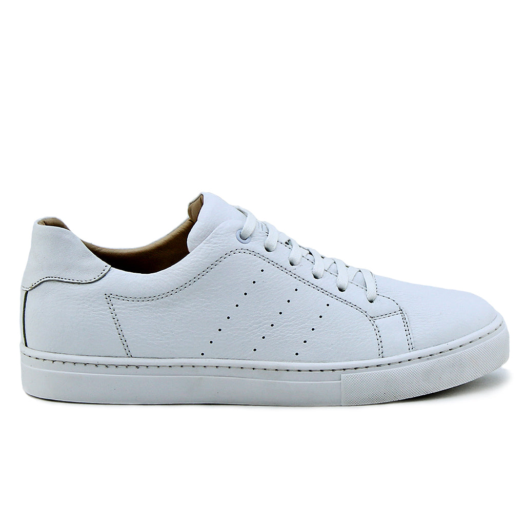 03 Chaussure Sneaker Homme en cuir blanc