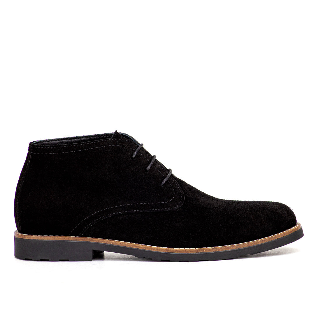 0232 Chaussures Homme  en cuir daim noir