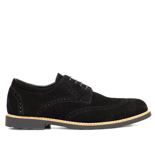 056 Chaussures Homme  en cuir daim noir