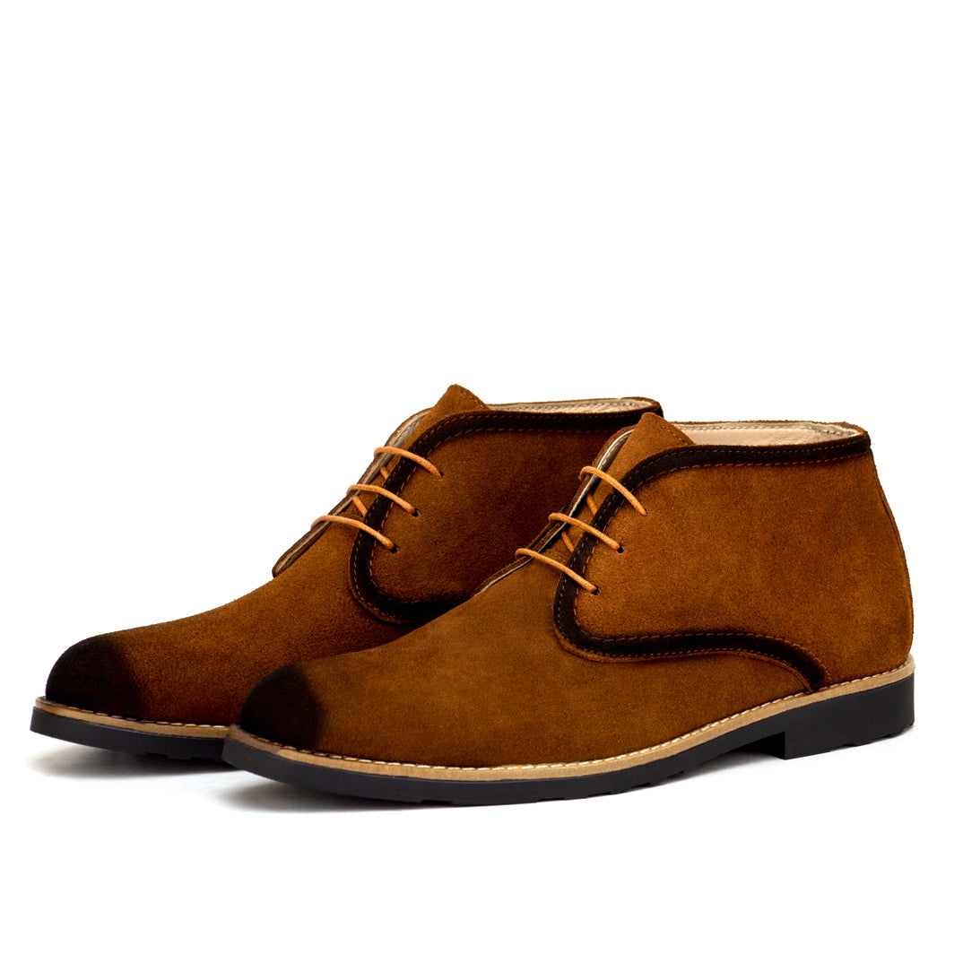 0232 Chaussures Homme en cuir daim tabac