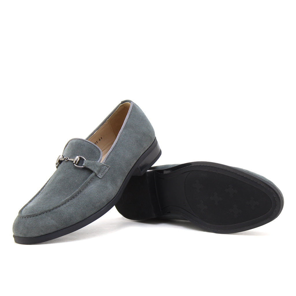 045 Mocassin Richelieu homme en cuir daimgris